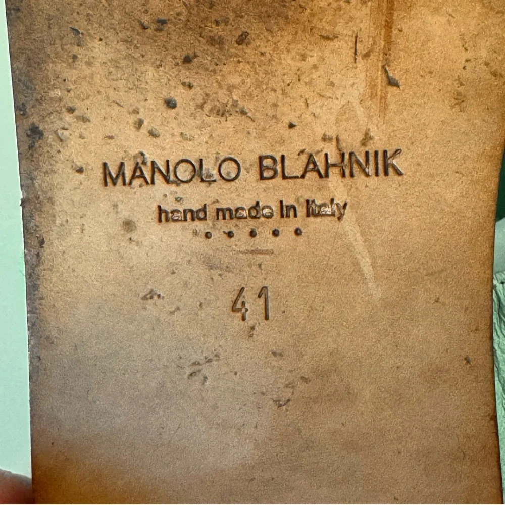 MANOLO BLAHNIK Tituba Buckle Slide Sandals Light Blue With Box Dust Bag Size 41 - Picture 6 of 16